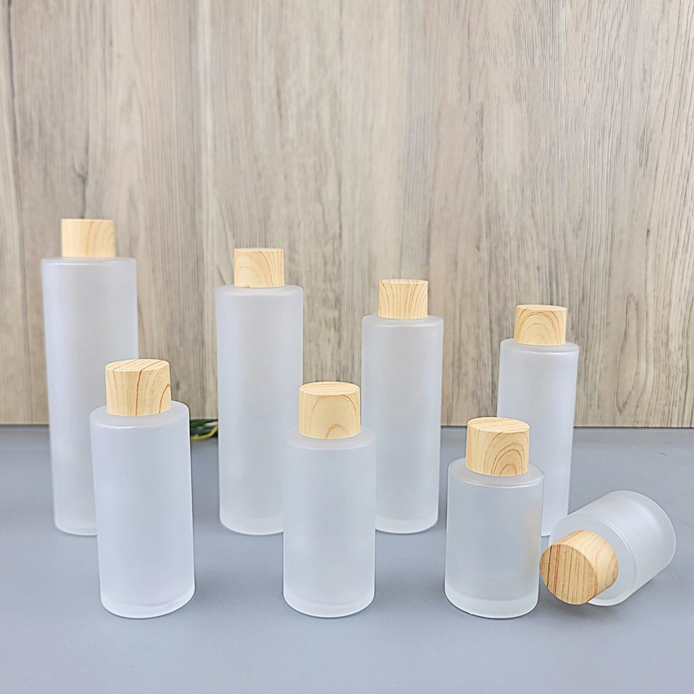 High End Various Sizes Toner Lotion Bottle Frosted Glass Bottle 20ml 30ml 40ml 50ml 60ml 80ml 100ml 120ml Lotion Bottle