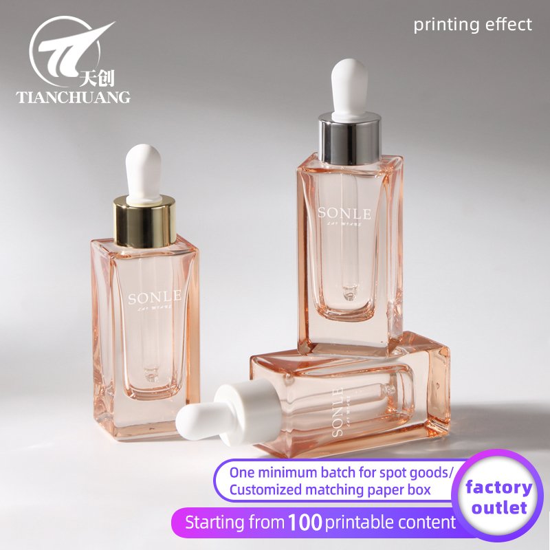 New factory direct spot cosmetic glass bottle essence bottle 30 ml glass empty bottle can print LOGO in small batches