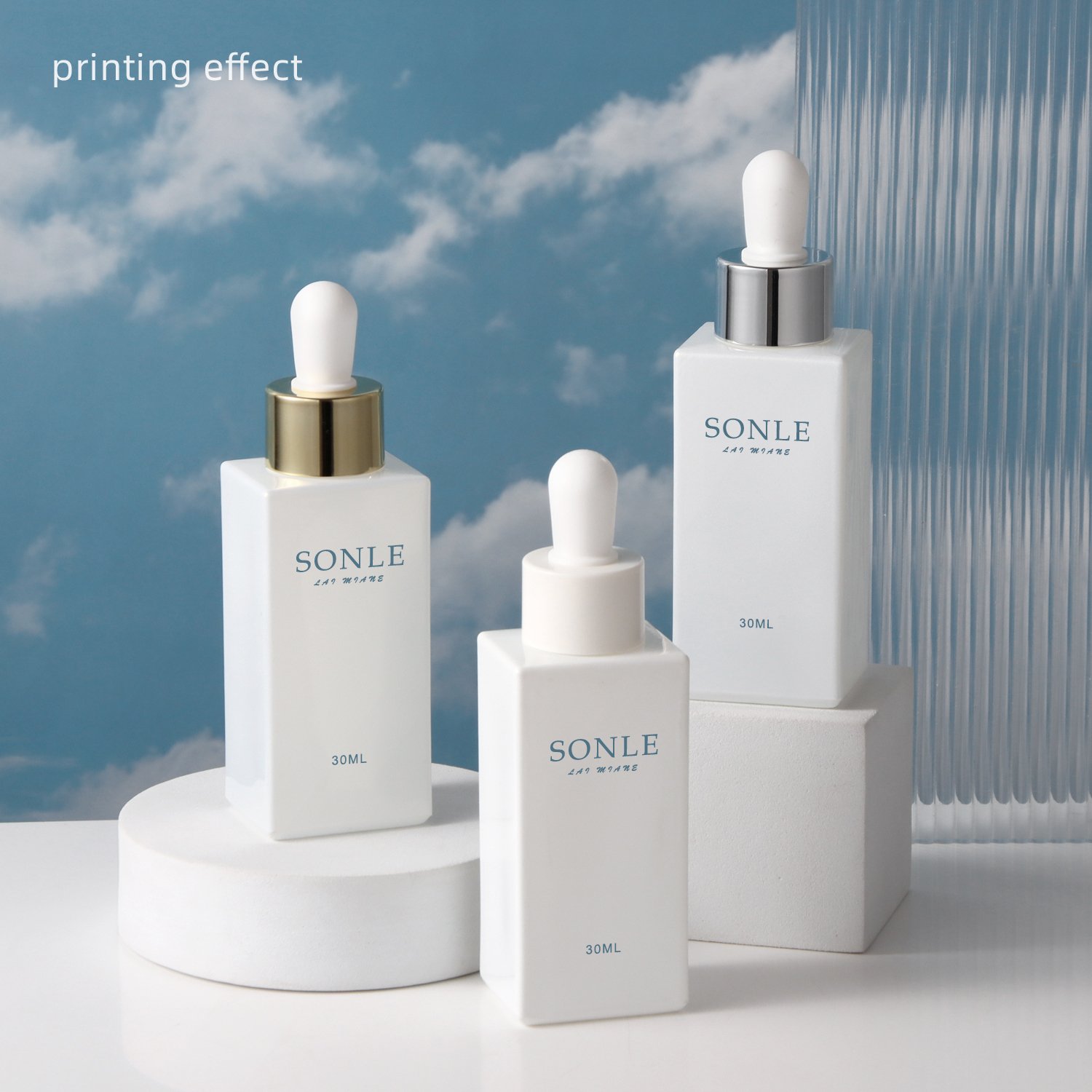 New factory direct spot cosmetic glass bottle essence bottle 30 ml glass empty bottle can print LOGO in small batches