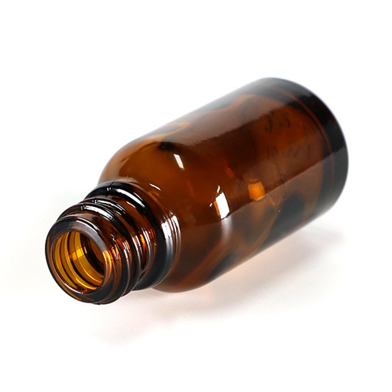 XWM Frosted Amber Brown Clear Boston Round Glass Bottles with dropper