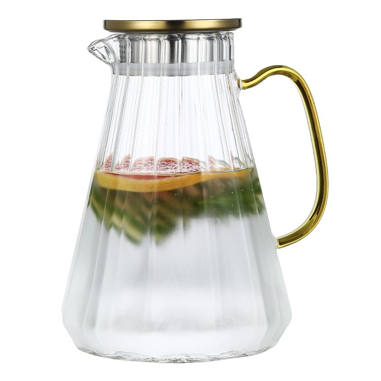 glass bottle for cold water lemon tea cup set 6 pcs drinking cup water jug glass set luxury