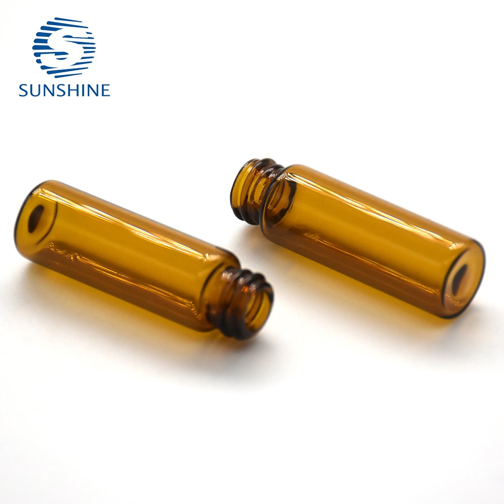 Wholesale 3ml clear and amber color screw mouth glass bottle essential oil bottle for cosmetic packing