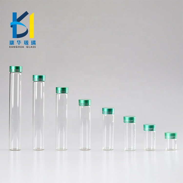 High Quality 30ml Clear Tube Glass vial with Screw Cap 100ml 60 ml Bottle Glass