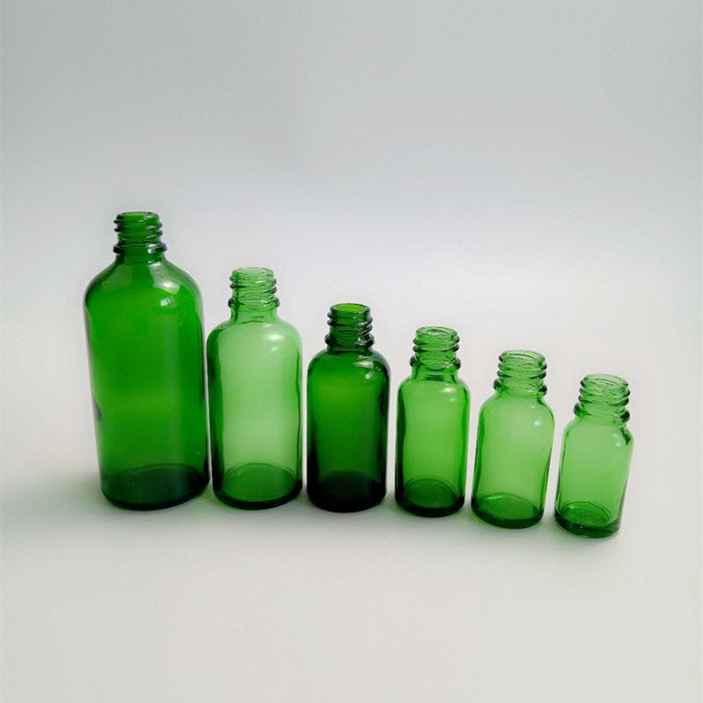 cheap 5ml 10ml 15ml 20ml 30ml 50ml 100ml green glass dropper bottle essential oil bottles