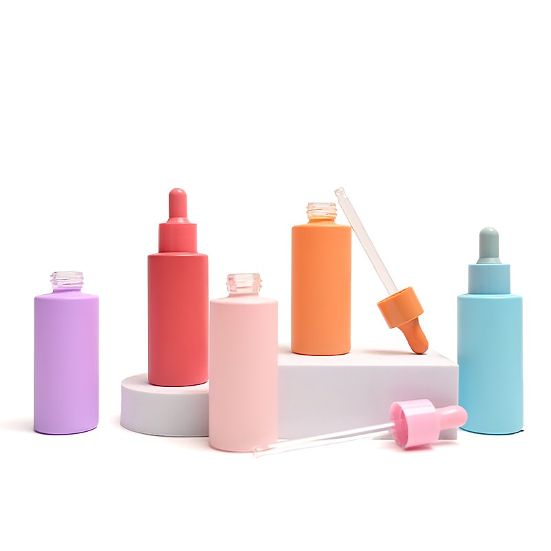 Good Quality Empty Cylinder Colorful Different Size Essential Oil Glass Dropper Bottle with Screw lid
