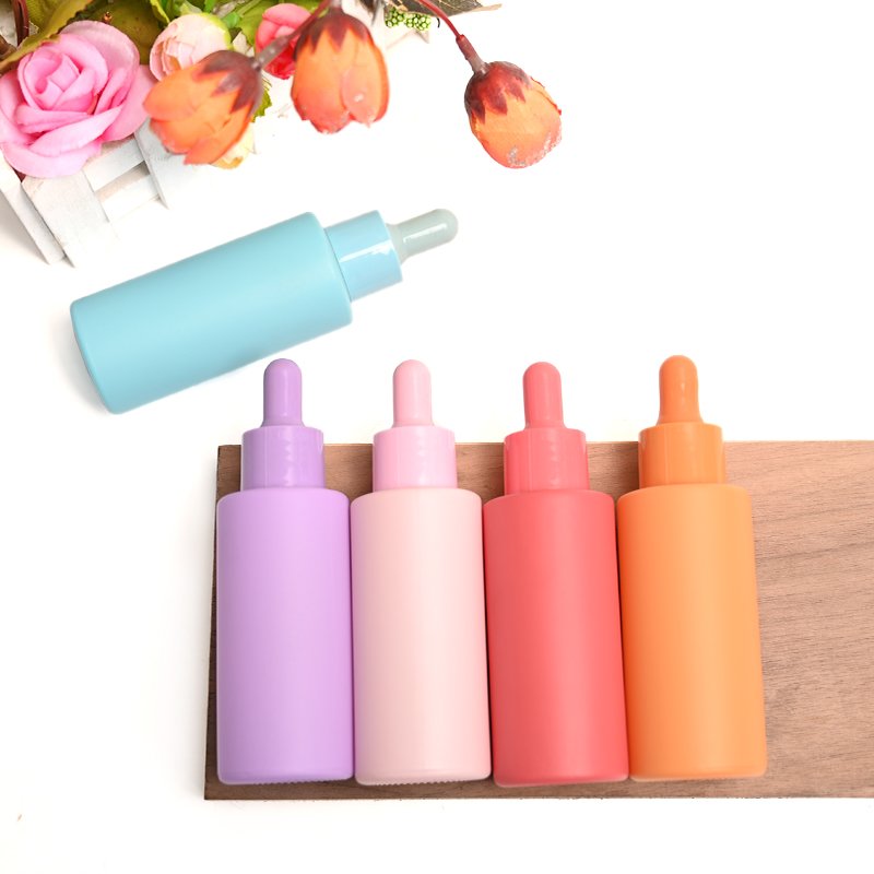 Good Quality Empty Cylinder Colorful Different Size Essential Oil Glass Dropper Bottle with Screw lid