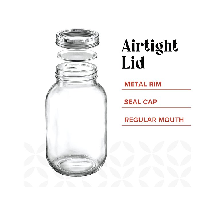 Wholesale 1000ml 32 oz 1 litre regular mouth glass mason canning jars with metal lid for jam honey Pickle Jelly