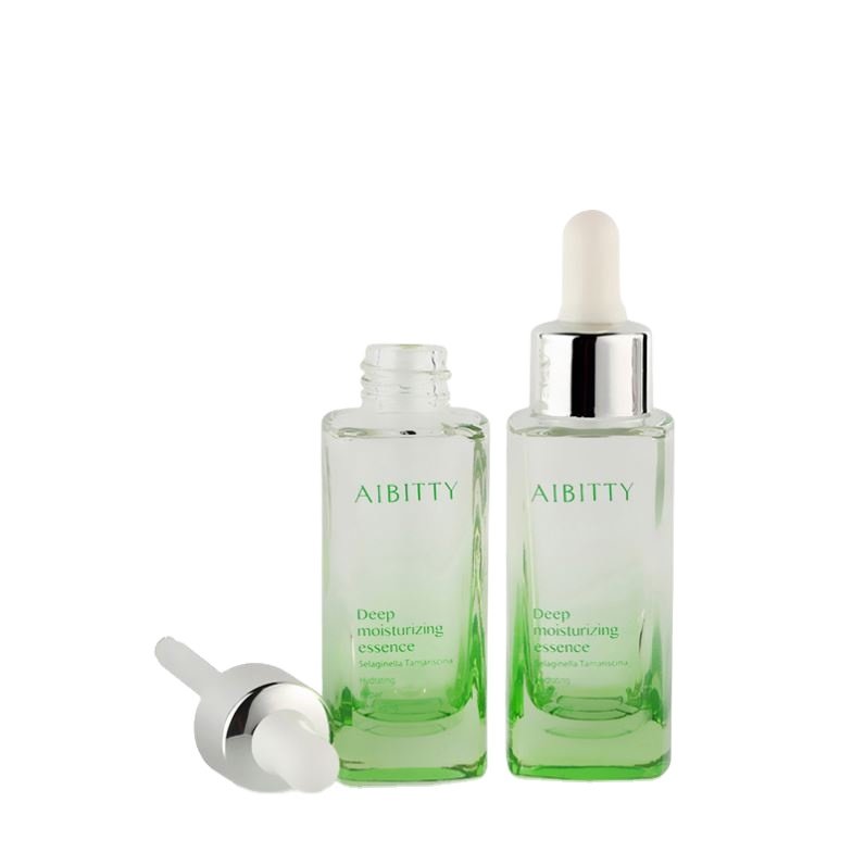Classic Bottle Low Cost 30Ml Transparent Square Serum Dropper Essence Glass Bottles For Cosmetic
