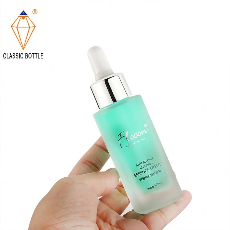 Classic Bottle Low Cost 30Ml Transparent Square Serum Dropper Essence Glass Bottles For Cosmetic