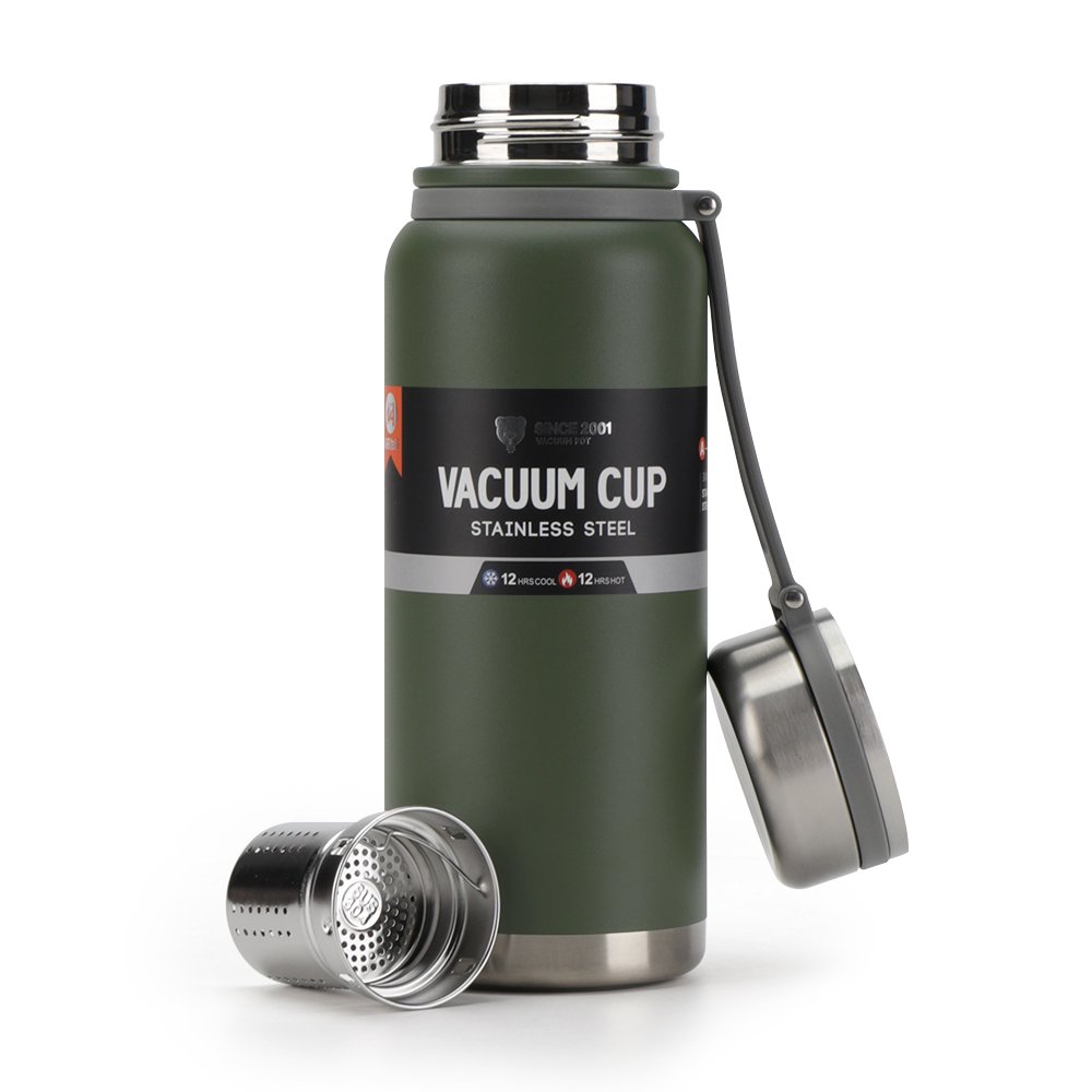 OKADI New style 900ml Travel Stainless Steel Vacuum Insulated Bottle with Portable Handle