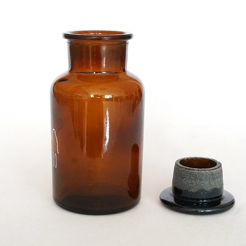 150ml 250ml 500ml Wide Mouth Amber Glass Apothecary Jars Glass Bottle With Glass Lid
