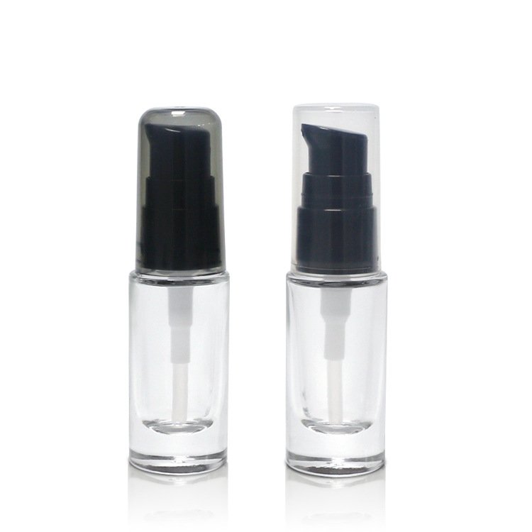 Luxury 10ml Clear Lotion Container Liquid Foundation Bottle Cosmetic Glass Bottle With Pump