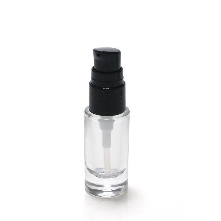 Luxury 10ml Clear Lotion Container Liquid Foundation Bottle Cosmetic Glass Bottle With Pump