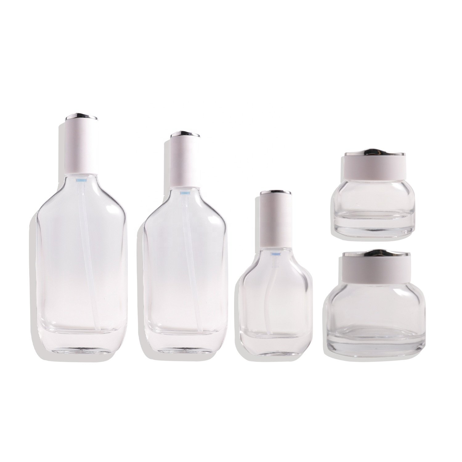 40ml 100ml 120ml 50g 30g skincare cosmetic iridescent holographic lotion glass bottles