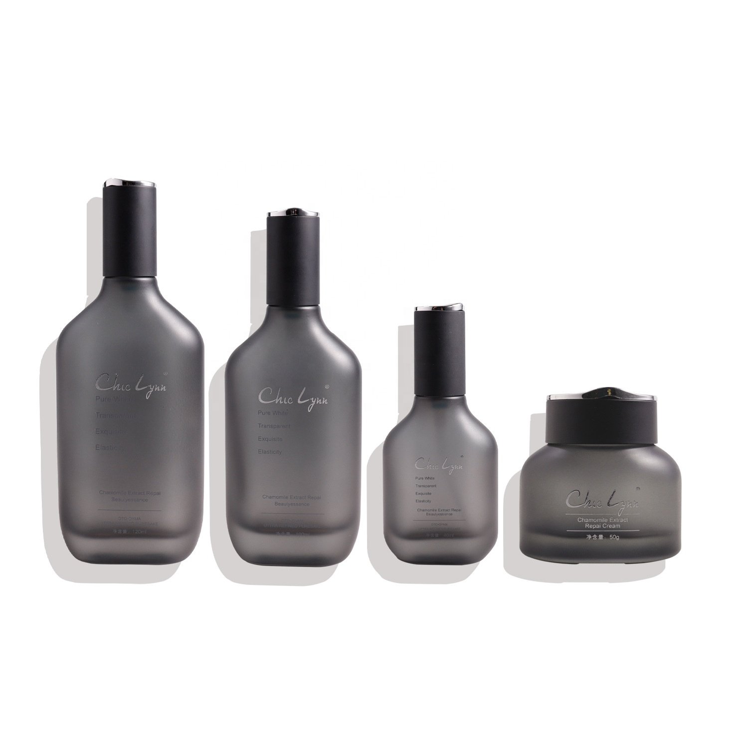 40ml 100ml 120ml 50g 30g skincare cosmetic iridescent holographic lotion glass bottles