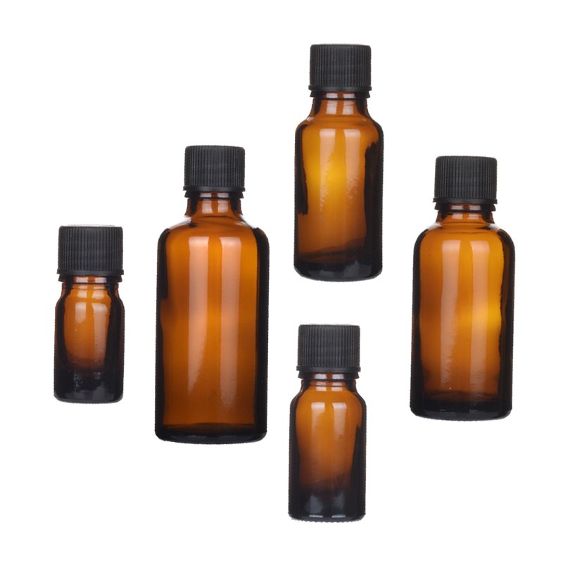 5ml 10ml 15ml 20ml 30ml 50ml 100ml amber essential oil glass bottle travel bottle with stopper Medical liquid bottles