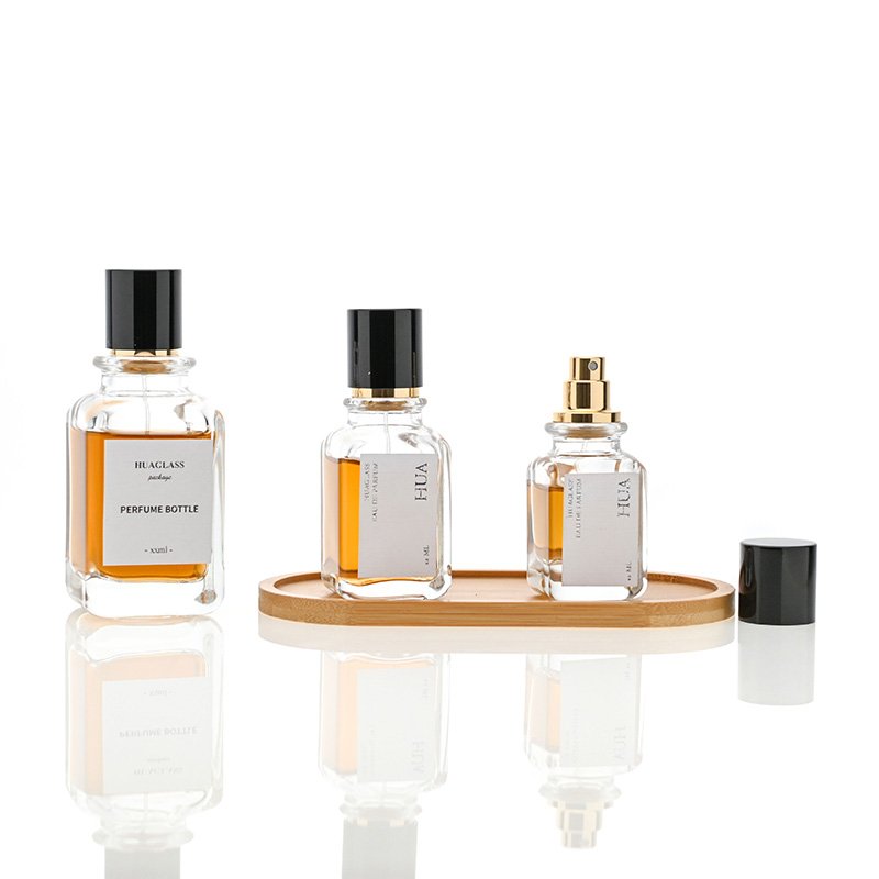 New Design Custom Crystal Atomizer Spray Perfume Bottle 30ml 50ml 100ml Empty Perfume Rectangular Glass Bottles