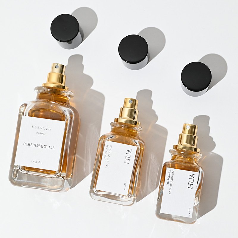 New Design Custom Crystal Atomizer Spray Perfume Bottle 30ml 50ml 100ml Empty Perfume Rectangular Glass Bottles