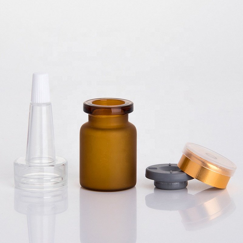 Empty Freeze-dried Powder Glass Bottle 5ml 10ml Clear Glass Ampoule Bottles Serum Vials with Dispenser Tip Caps