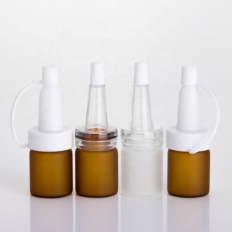 Empty Freeze-dried Powder Glass Bottle 5ml 10ml Clear Glass Ampoule Bottles Serum Vials with Dispenser Tip Caps