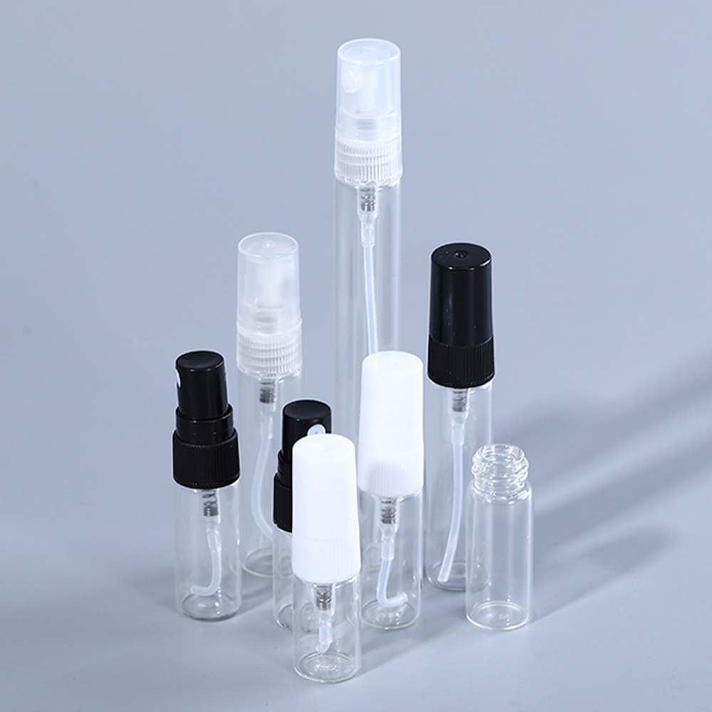 2ml 3ml 5ml 10ml Empty Mini Glass Perfume Sample Bottle Glass Bottles With Atomizer PP Spray Cap For Cosmetic Packaging