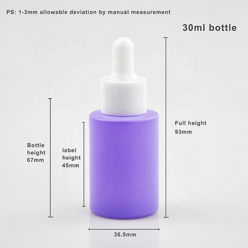 High End 30ml 40ml 50ml Press Button Glass Essential Oil Dropper Serum Foundation Bottle With Push Botton