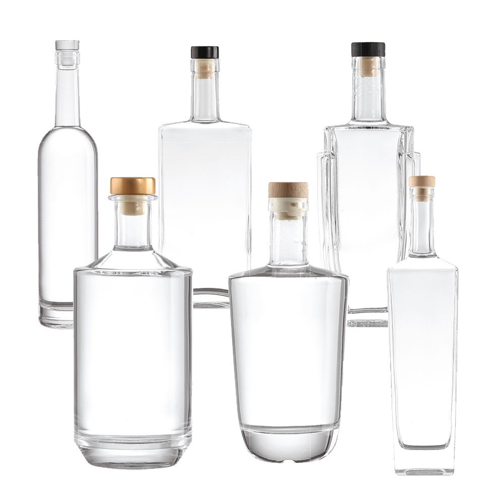 Xingda Bespoke Wholesale 750Ml Round Empty Clear Whiskey Liquor Spirit Vodka Glass Bottle Suppliers 375ml 500ml 750ml Custom Vo