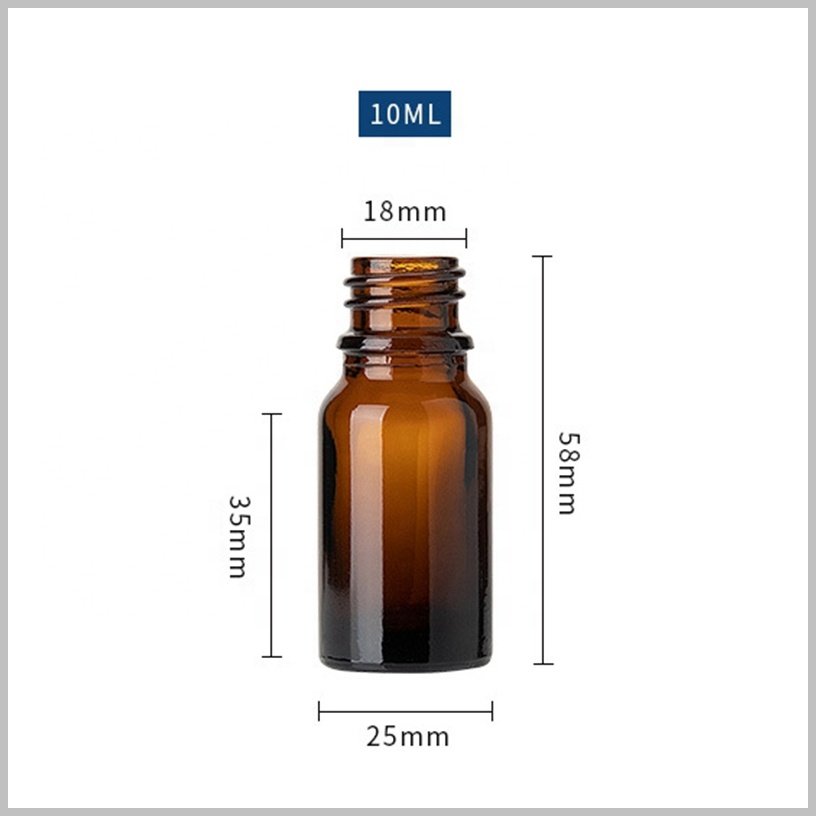 10ml amber glass essential oil bottle frosted amber brown glass bottle with 18mm bamboo wooden screw cap for essential oil