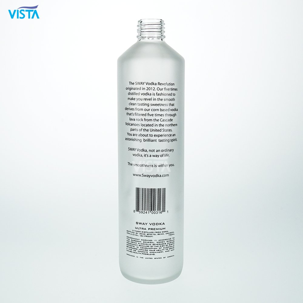 750ml clear glass bottle mineral water bottles frost bottle