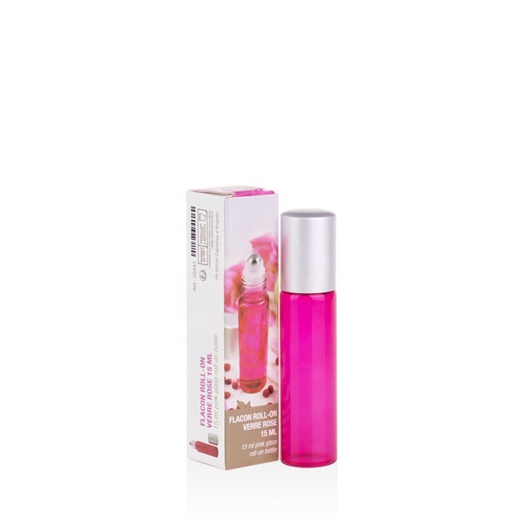 5ml 10ml 20ml 30ml Colorful Perfume Oil Roll On Pump Glass Bottle with Roller Ball Skin Care Cosmetic Packaging with Box