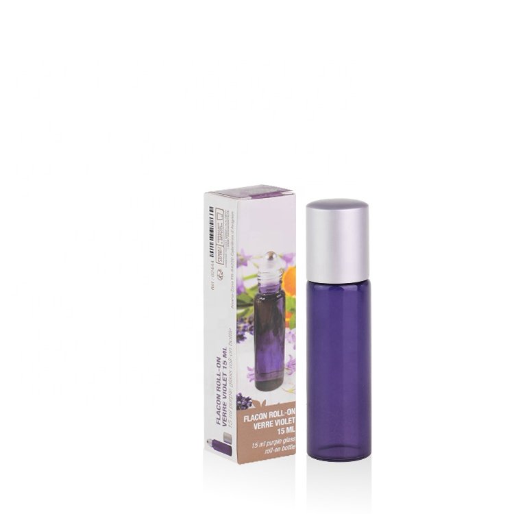 5ml 10ml 20ml 30ml Colorful Perfume Oil Roll On Pump Glass Bottle with Roller Ball Skin Care Cosmetic Packaging with Box