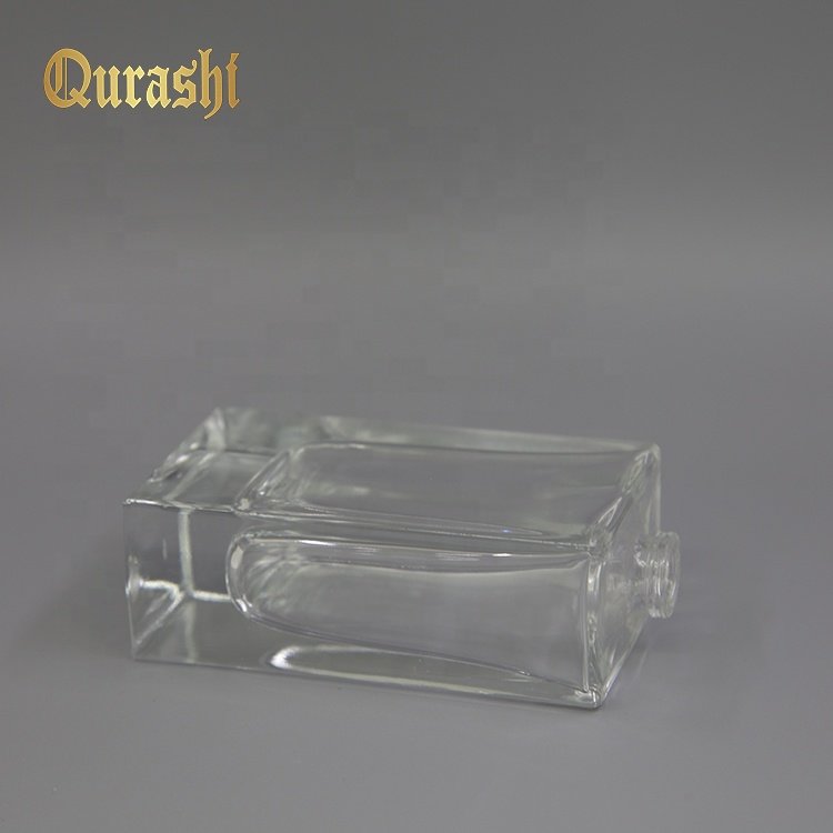Customization Wholesale Empty 50ml rectangle clear perfume glass bottle