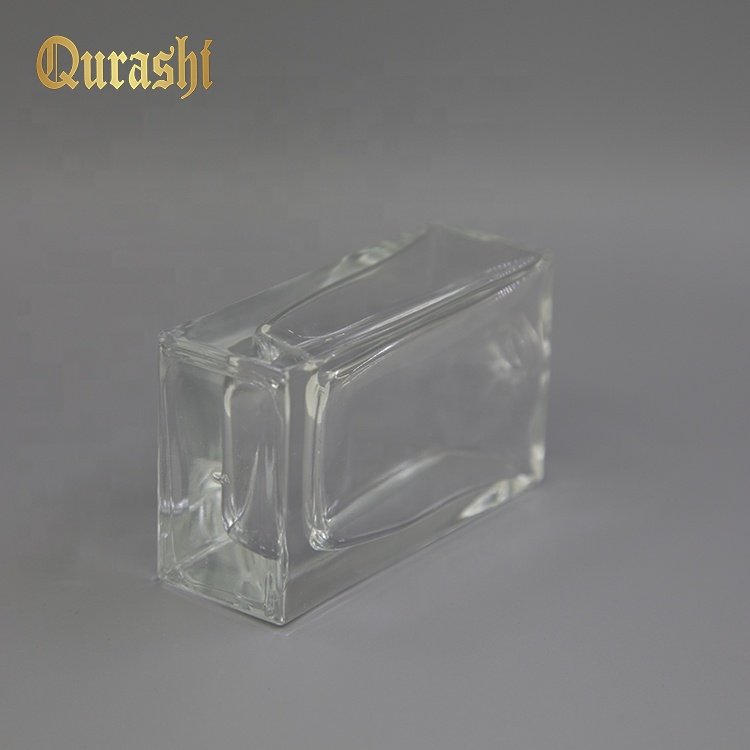 Customization Wholesale Empty 50ml rectangle clear perfume glass bottle