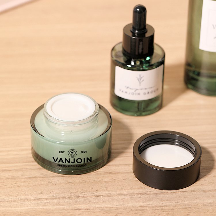 Luxury Custom Cosmetics Packaging Set Empty Skincare Pump Face Toner Bottle Lotion Serum Glass Bottle 50g Cream Jar