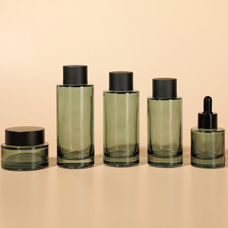 Luxury Custom Cosmetics Packaging Set Empty Skincare Pump Face Toner Bottle Lotion Serum Glass Bottle 50g Cream Jar