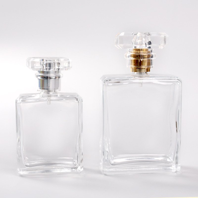Wholesale 30ml 50 ml 75ml 100ml Empty Luxury Flat Square Spray Fragrance Parfum Bottle Black Refillable Perfume Glass Bottle