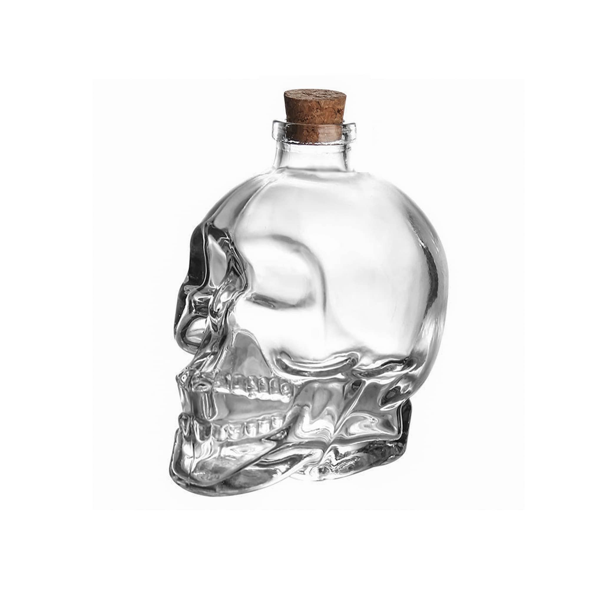 750ml Unique Shaped Skull Glass Spirits Vodka Whisky Gin Liquor Glass Bottles With Cork Or Screw Cap