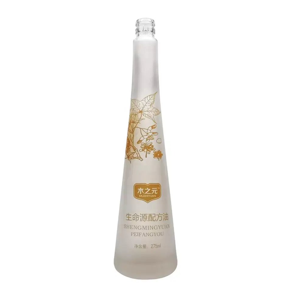 Custom design 375ml 500ml 750ml alcohol vodka gin tequila wine liquor spirits water Juice Beverage glass bottles with screw cap