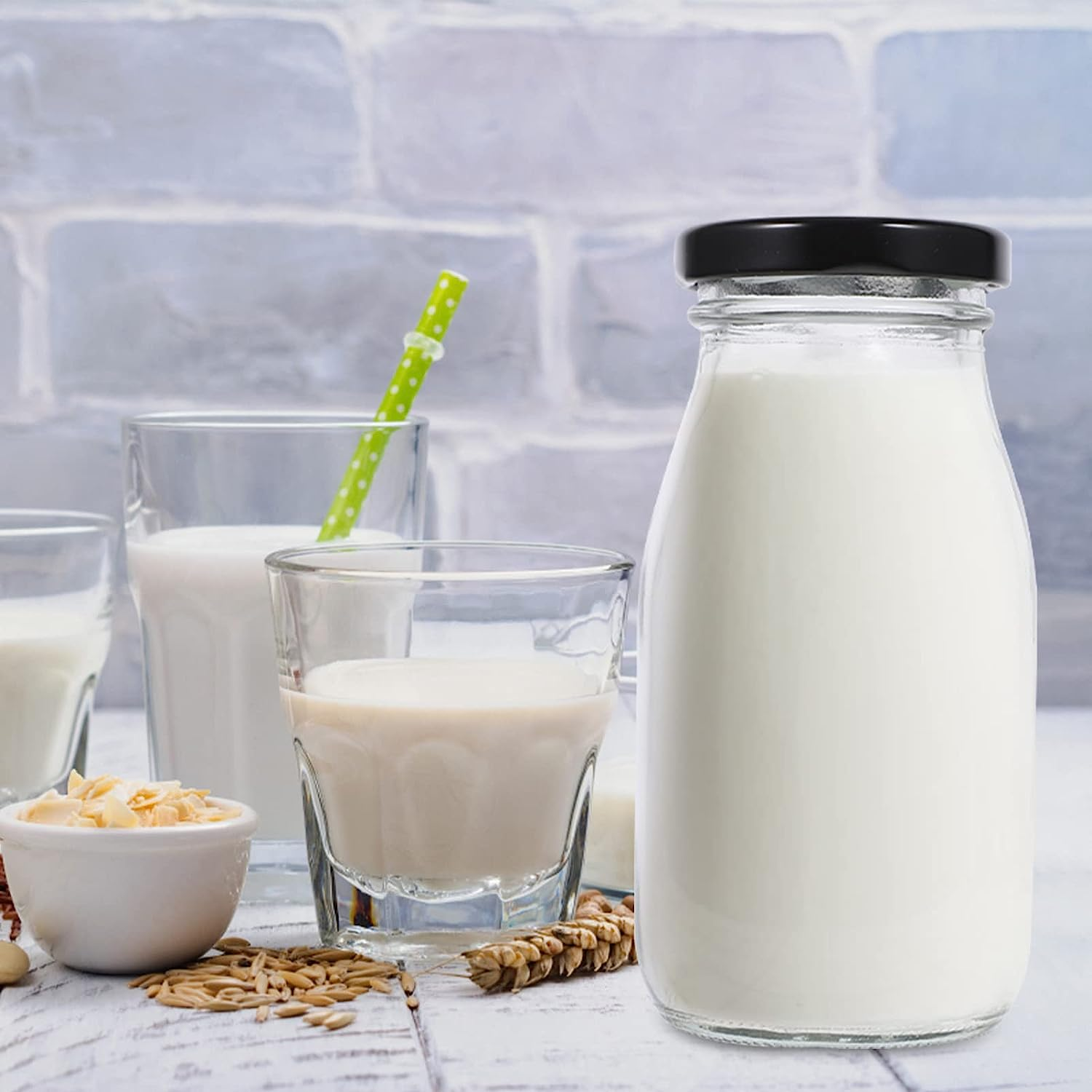 Wholesale Empty Square 500ML Milk/juice/tea/drink Glass Bottle with Lid Screen Printing Juice Bottles Soft Drink Beverage accept