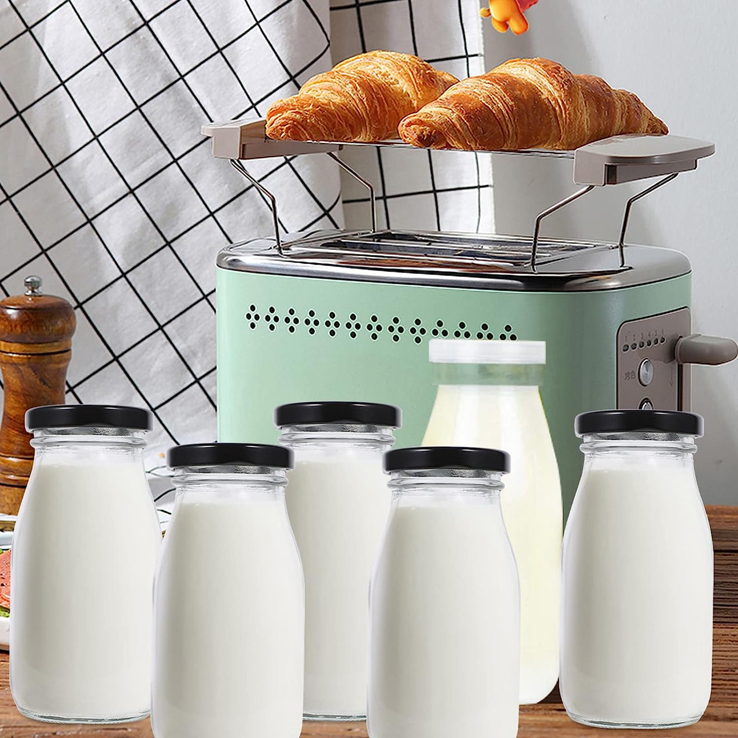 Wholesale Empty Square 500ML Milk/juice/tea/drink Glass Bottle with Lid Screen Printing Juice Bottles Soft Drink Beverage accept