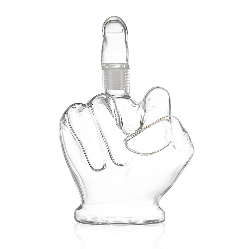 RTS Middle Finger Shaped Glass Bottle Wine Whisky Whiskey Glass and Decanter Set for Tequila Vodka Whisky Gift with 2 Glasses