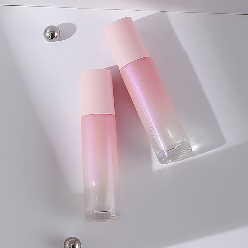 10 Ml Pink Perfume Essential Oil Clear 10ml Roller Roll On Glass Bottle With Stainless Steel Metal Roller Ball