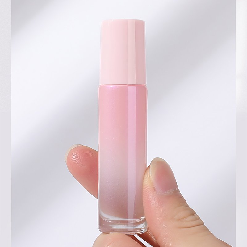 10 Ml Pink Perfume Essential Oil Clear 10ml Roller Roll On Glass Bottle With Stainless Steel Metal Roller Ball