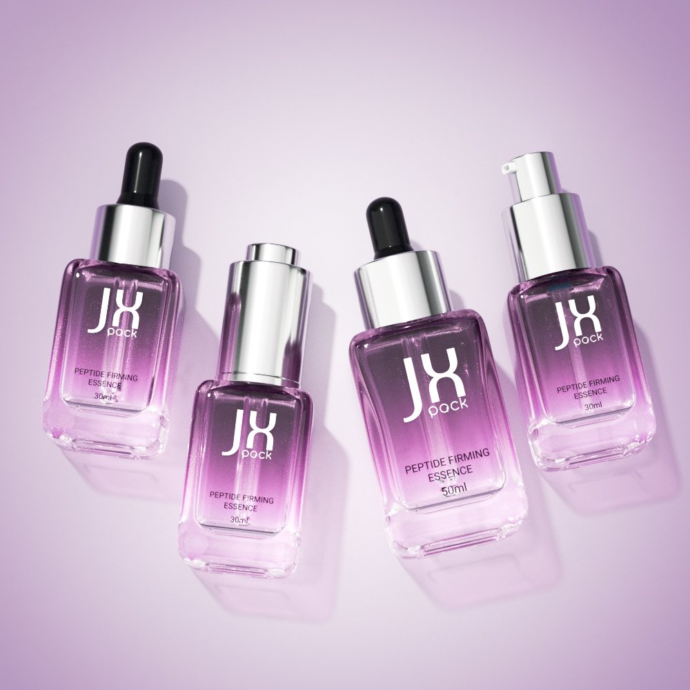 good price glass Cosmetic skin care serum packaging 30 ml 50 ml 1 oz push button dropper bottle serum bottle with dropper