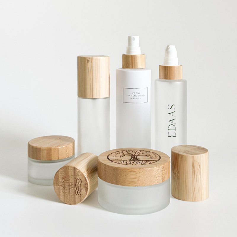 New Luxury Frosted 30ml Serum Cosmetic Packaging Skincare Glass Jar Cream Container and Lotion Pump Bottles