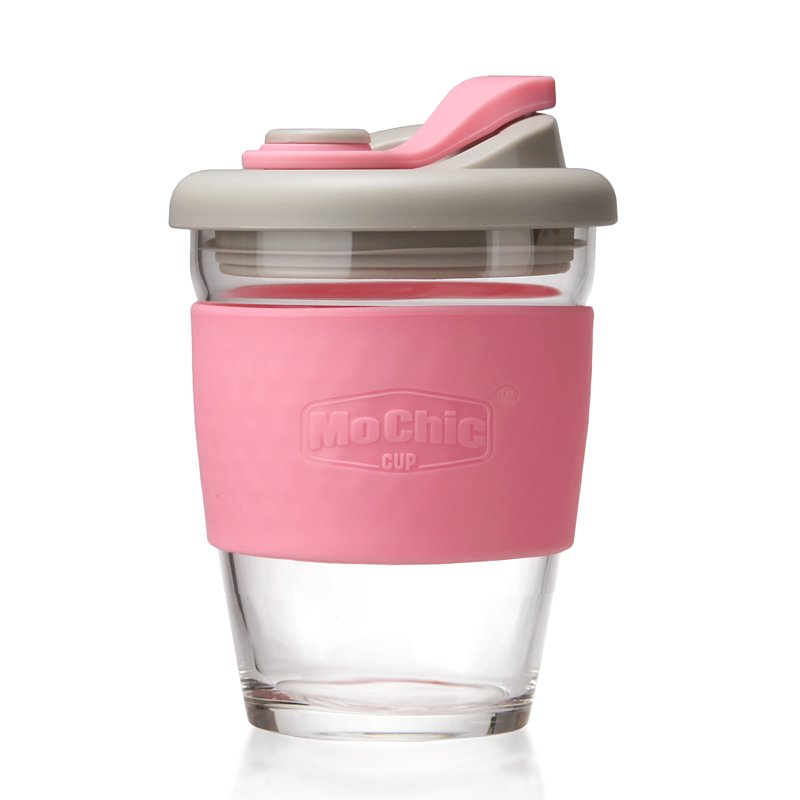 Pink Heat-Resistant Cylinder Borosilicate Trendy Travel Glass Cup Infuser Glass Coffee Bottle For Drinks