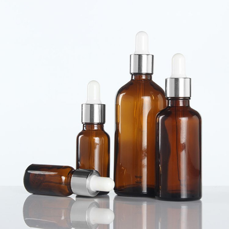 5/10/15/20/30/50/100ml Cosmetic Modern Face Serum Empty Bottle Amber Essential Oil Dropper Glass Bottle