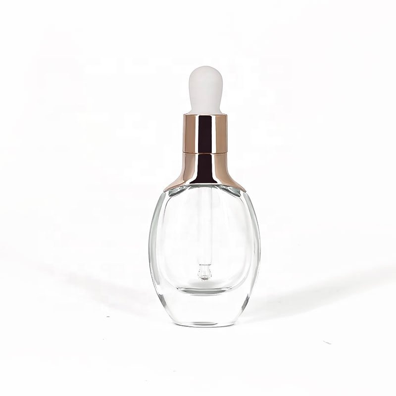 15ml 30ml round shoulders glass skincare packaging frosted face serum essential oil dropper bottle With Pipette
