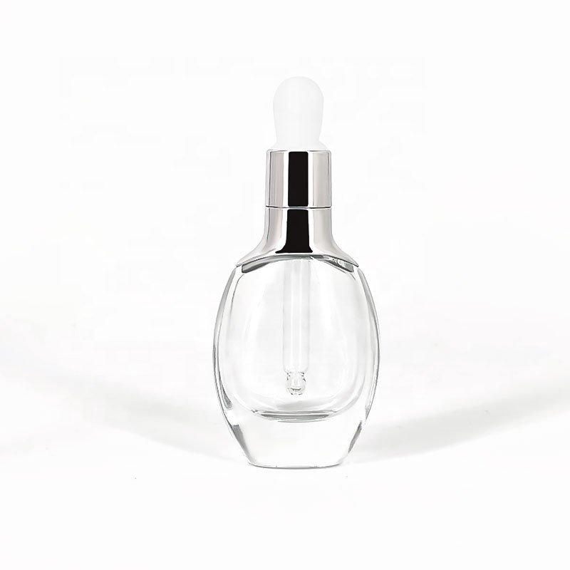 15ml 30ml round shoulders glass skincare packaging frosted face serum essential oil dropper bottle With Pipette