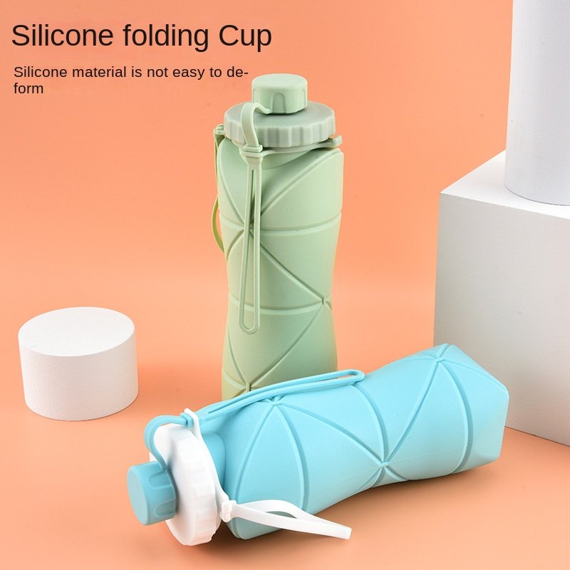 Custom Kids Silicone Foldable Collapsible Water Bottle Bpa Free Eco Collapsible Portable Water Bottle Silicone
